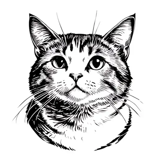 pet cat tattoo design idea