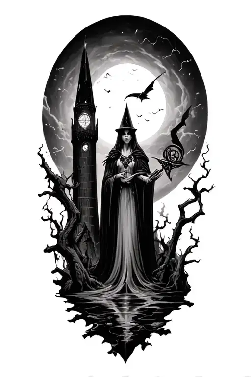 dark tower, practical magic, Harry Potter, Dresden files tattoo design idea