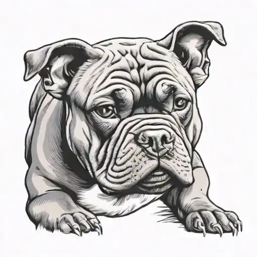 american bully dog tattoo design idea