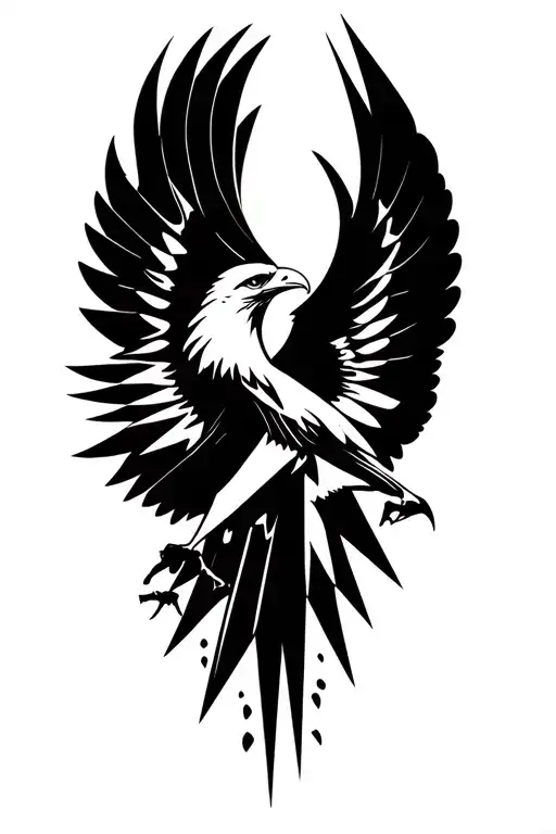 eagle and wings tattoo design idea