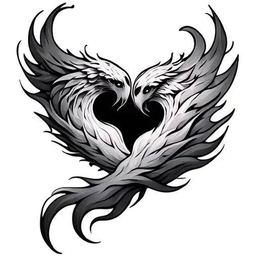 Twin Flames tattoo design idea