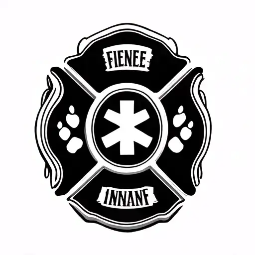 nurse cross military firefighter dog paws tattoo design idea