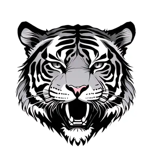 Japanese half sleeve tiger head tattoo design idea
