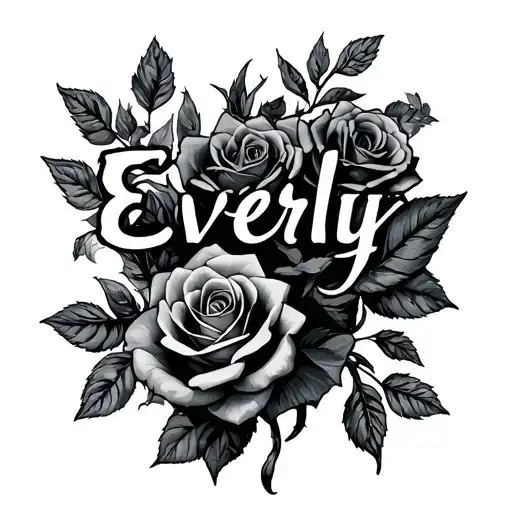 "Everly" roses tattoo design idea