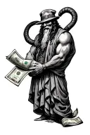 god, scripture, money roll, thug life badass tattoo design idea