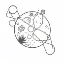 stoner space psychedelic pattern tattoo design idea