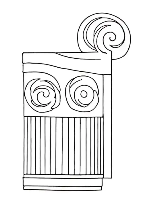 Greek Column fine line tattoo tattoo design idea