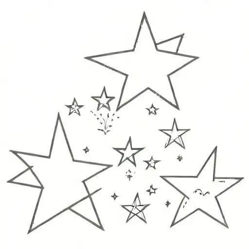 stars and fishes tattoo design idea