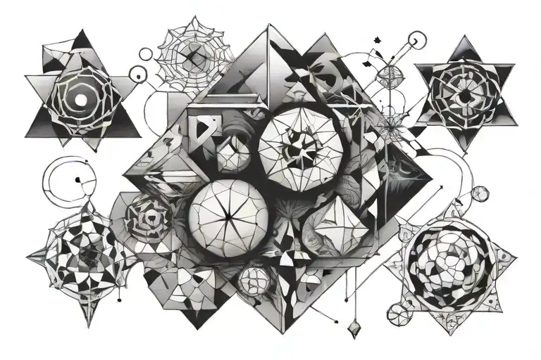 geo symteric shapes tatto mood tattoo design idea