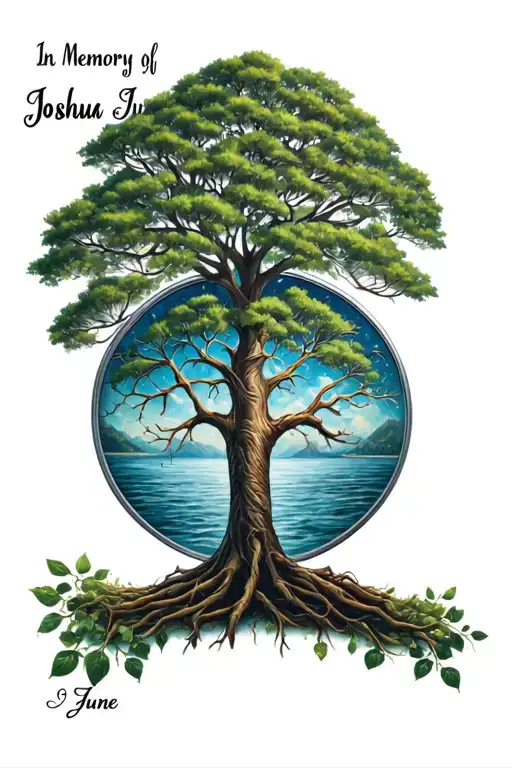 "In Memory of Joshua June " tree of life  tattoo design idea