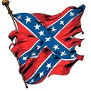 banner style Confederate Flag blowing in the wind with no pole attached to the flag  tattoo design idea