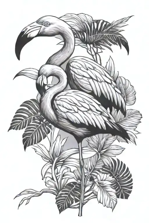 flamingo tattoo design idea