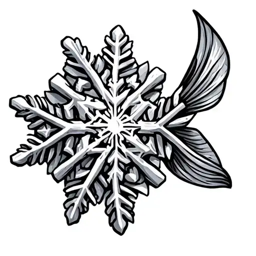 snowflake with fish incorporated  tattoo design idea