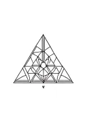 triangular geometric mandala tattoo design idea