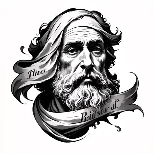 philosophy writing on his arm tattoo design idea