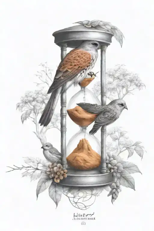 Hourglass and Kestrel trees tattoo design idea