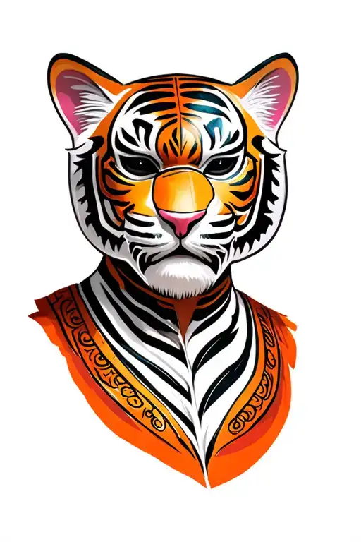 mexican luchador tiger mask tattoo design idea