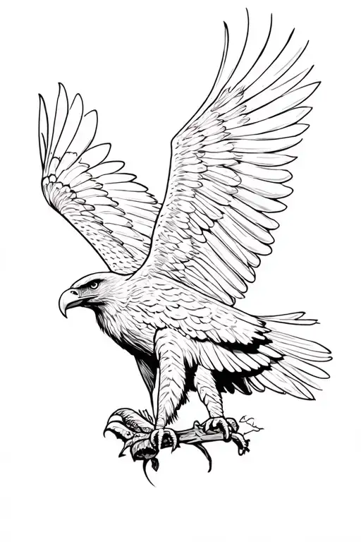 realistic eagle and native eagle tattoo design idea