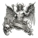 heaven vs hell tattoo design idea
