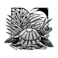 polynesian turtle swimming tattoo design idea