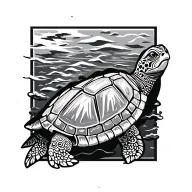 polynesian turtle swimming tattoo design idea