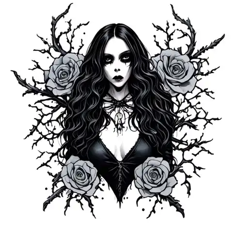 suicide dark goth tattoo design idea