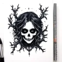 suicide dark goth tattoo design idea