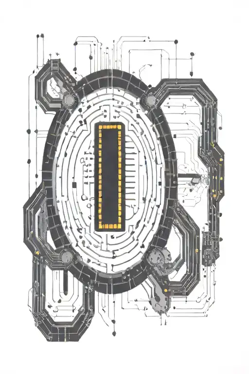 An AI-inspired tattoo design incorporating circuit patterns and binary code, symbolizing the fusion of technology and creativity tattoo design idea