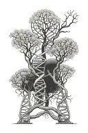 DNA rope trees tattoo design idea