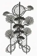 DNA rope trees tattoo design idea