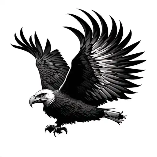 eagle eyes inside eagle silhouette tattoo design idea