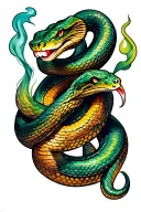 snake smoke tattoo design idea