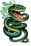 snake smoke tattoo design idea