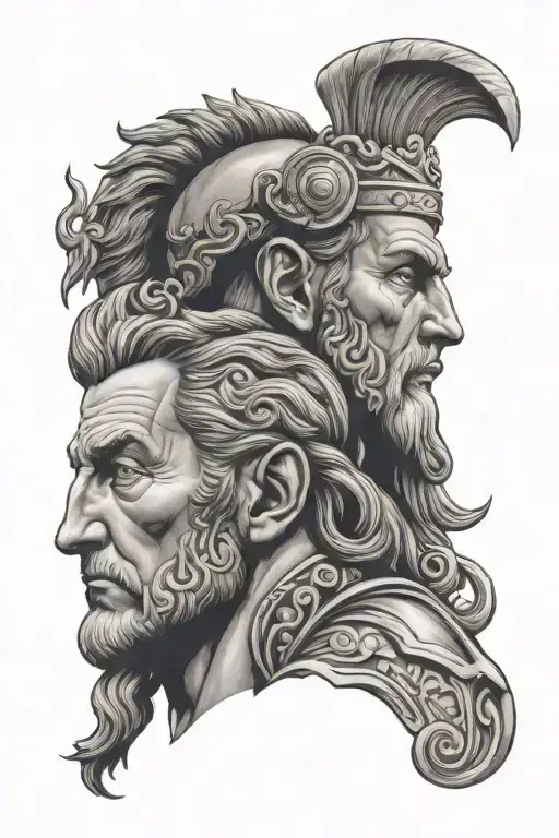 David with Goliaths Head tattoo design idea