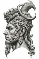 David with Goliaths Head tattoo design idea