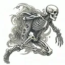 running skeleton tattoo design idea