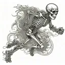 running skeleton tattoo design idea