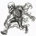 running skeleton tattoo design idea