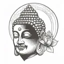 buddha head tattoo design idea