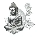 buddha head tattoo design idea