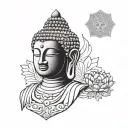 buddha head tattoo design idea