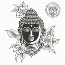 buddha head tattoo design idea