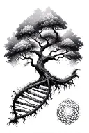 hexagon tree life DNA tattoo design idea