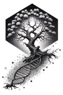 hexagon tree life DNA tattoo design idea