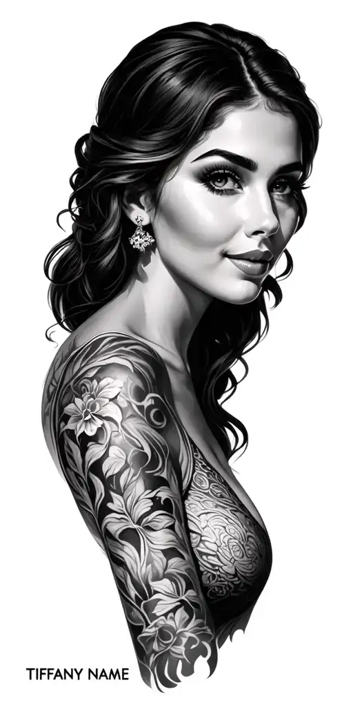 wife's name Tiffany, create a design that represents beating cancer, fighting depression, family  tattoo design idea