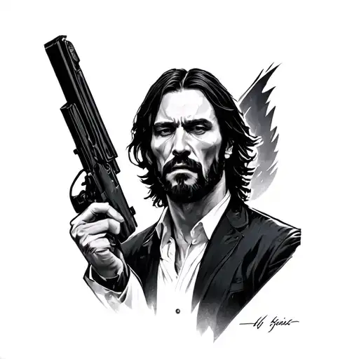 John wick style soul tattoo design idea