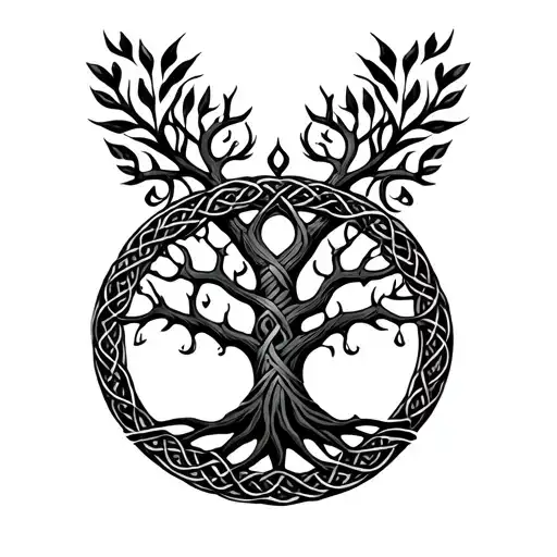 celtic tree of life tattoo design idea