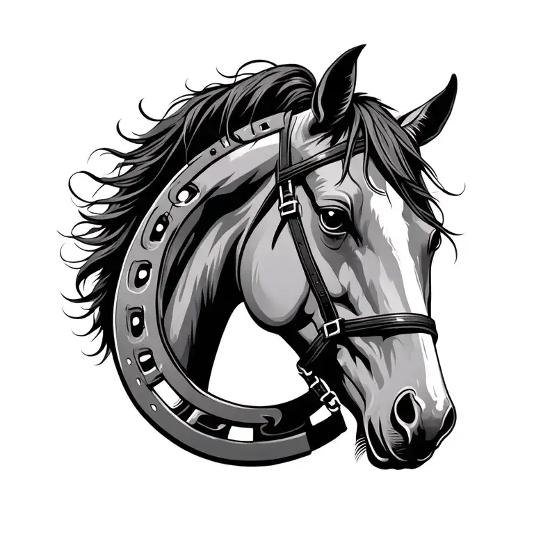 horse shoe just tattoo design idea