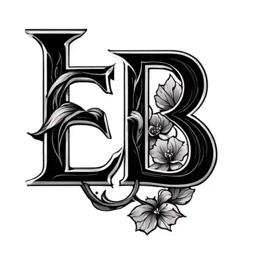 arrange letters I E B in a realistic style tattoo design idea
