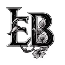 arrange letters I E B in a realistic style tattoo design idea